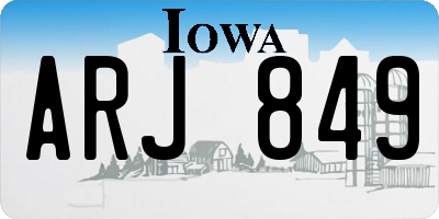 IA license plate ARJ849
