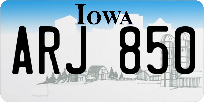 IA license plate ARJ850