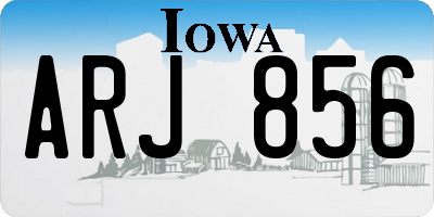 IA license plate ARJ856
