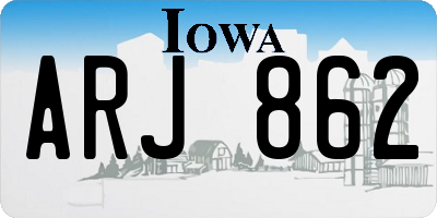 IA license plate ARJ862