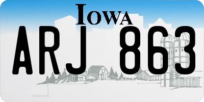 IA license plate ARJ863