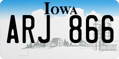 IA license plate ARJ866