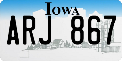 IA license plate ARJ867