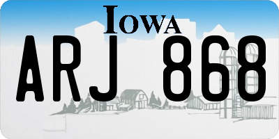 IA license plate ARJ868