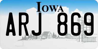IA license plate ARJ869