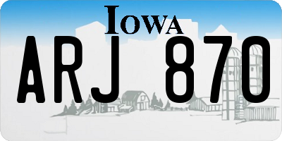 IA license plate ARJ870