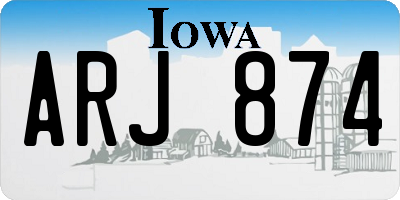 IA license plate ARJ874