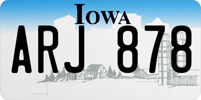 IA license plate ARJ878