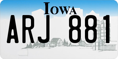 IA license plate ARJ881