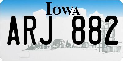 IA license plate ARJ882