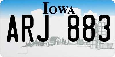 IA license plate ARJ883