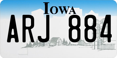 IA license plate ARJ884