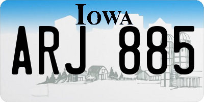 IA license plate ARJ885