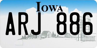 IA license plate ARJ886