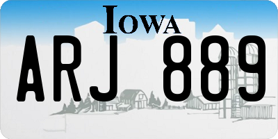 IA license plate ARJ889