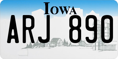 IA license plate ARJ890