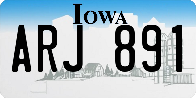 IA license plate ARJ891