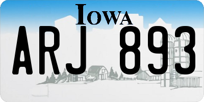 IA license plate ARJ893