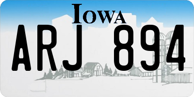 IA license plate ARJ894