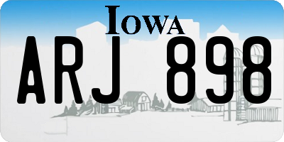 IA license plate ARJ898