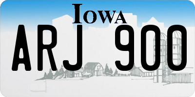 IA license plate ARJ900