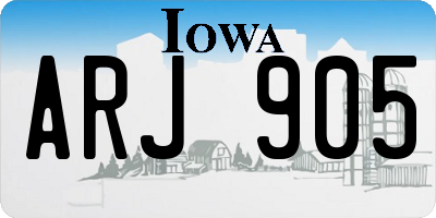 IA license plate ARJ905