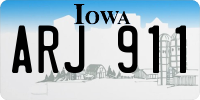 IA license plate ARJ911