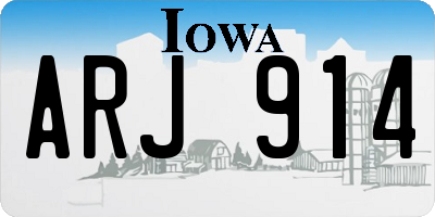 IA license plate ARJ914