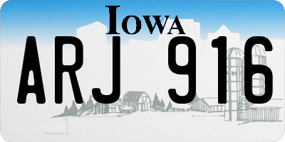 IA license plate ARJ916