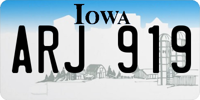 IA license plate ARJ919