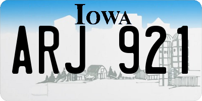 IA license plate ARJ921
