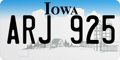 IA license plate ARJ925