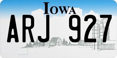IA license plate ARJ927