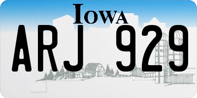 IA license plate ARJ929