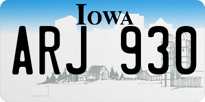 IA license plate ARJ930