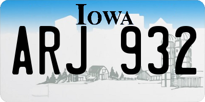 IA license plate ARJ932