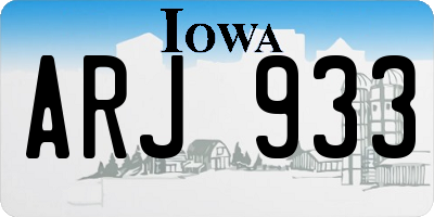 IA license plate ARJ933