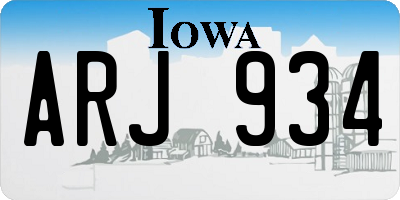 IA license plate ARJ934