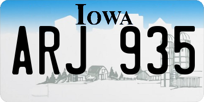 IA license plate ARJ935
