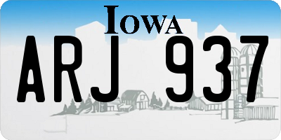 IA license plate ARJ937