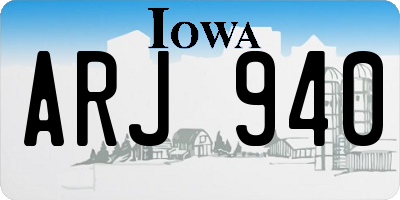 IA license plate ARJ940