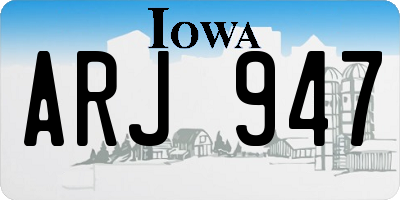 IA license plate ARJ947