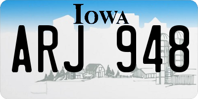 IA license plate ARJ948