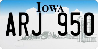 IA license plate ARJ950