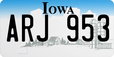 IA license plate ARJ953