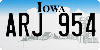 IA license plate ARJ954
