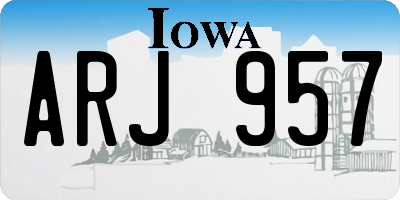 IA license plate ARJ957