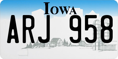 IA license plate ARJ958