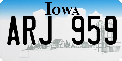 IA license plate ARJ959