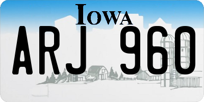 IA license plate ARJ960